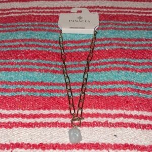 PANACEA Genuine Stone Paperclip Necklace Brand New